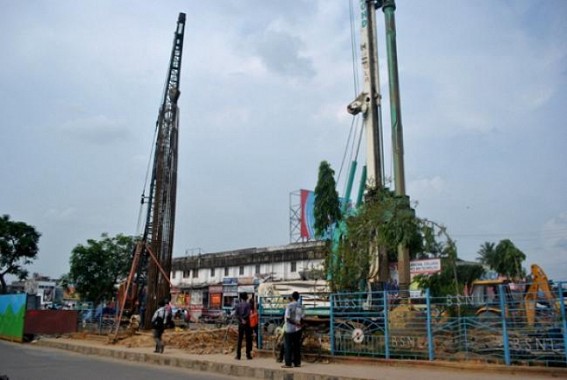 Construction of Agartala’s flyover in full swing, drilling underway from Battala-Bordowali Construction of Agartala’s flyover in full swing, drilling underway from Battala-Bordowali
